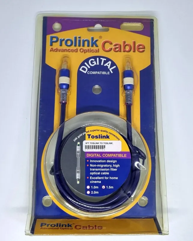 Prolink Advanced Optical Cable TOSLINK to TOSLINK 1.5m