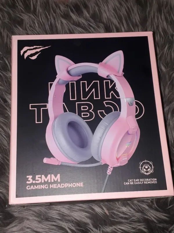 Růžová gaming sluchátka